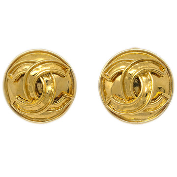 CHANEL Button Earrings Gold 94P 130780