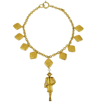 CHANEL Mademoiselle Gold Chain Pendant Necklace 140321