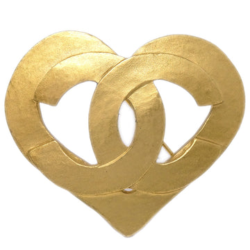 CHANEL Heart Brooch Pin Gold 95P 140305