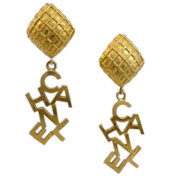 CHANEL Dangle Earrings Clip-On Gold 150278