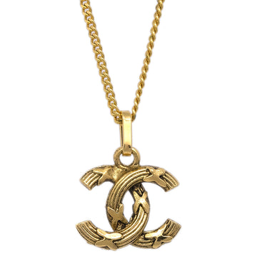 CHANEL Mini CC Chain Pendant Necklace Gold 1982 141197