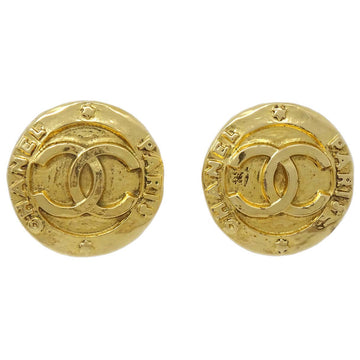 CHANEL Button Earrings Gold Clip-On 2853/28 141201