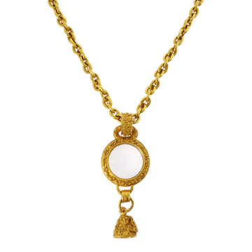CHANEL Loupe Bell Gold Chain Pendant Necklace 94A 141320