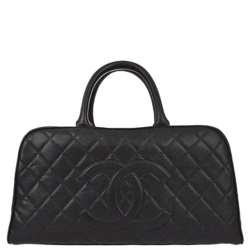 CHANEL 2003-2004 Black Caviar Bowling Bag 37 131477