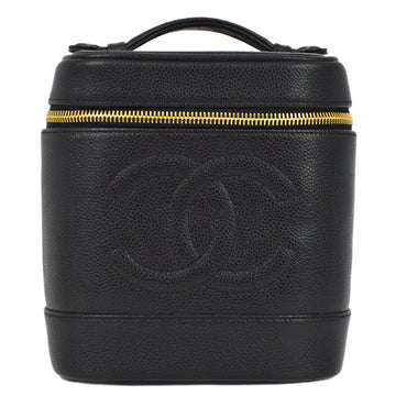 CHANEL Black Caviar Timeless Vanity Handbag 151222