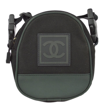 CHANEL 2003-2004 Black Green Sport Line Bum Shoulder Bag 151177