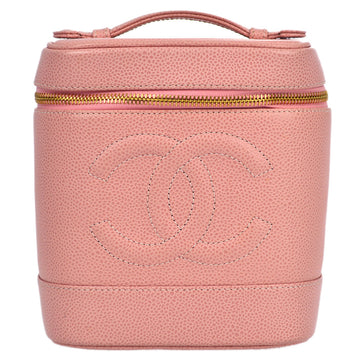 CHANEL 2003-2004 Pink Caviar Timeless Vanity Handbag 151386