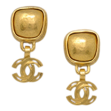 CHANEL Dangle Earrings Clip-On Gold 97A 121310