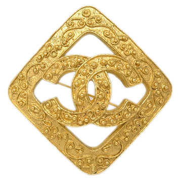 CHANEL Rhombus Brooch Pin Corsage Gold 94A 131580