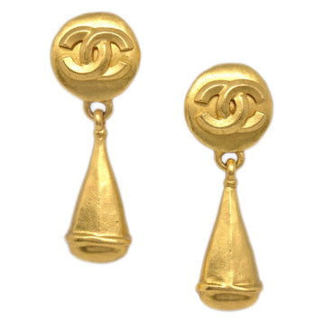CHANEL Dangle Earrings Clip-On Gold 96P 131765