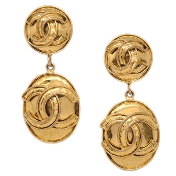 CHANEL Dangle Earrings Clip-On Gold 94P 131871