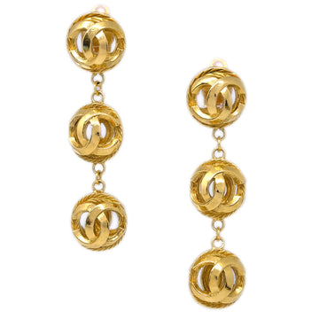 CHANEL Dangle Earrings Clip-On Gold 131702