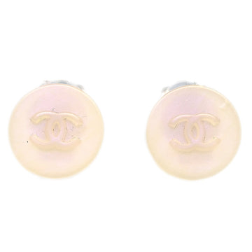 CHANEL Button Earrings Clip-On White 00C 112518
