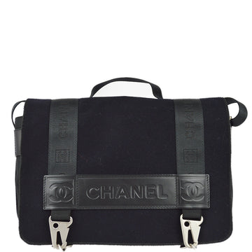 CHANEL Black Felt Sport Line Messenger Shoulder Bag 122550