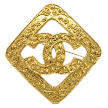 CHANEL Rhombus Brooch Pin Gold 94A 142101