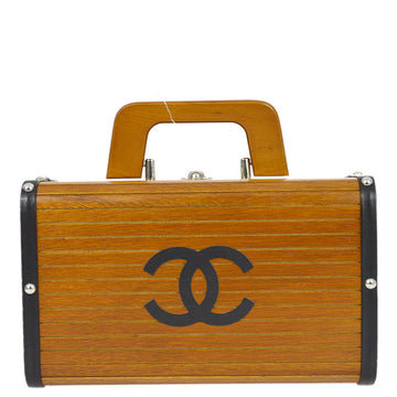 CHANEL Brown Wooden Vanity Handbag Box 152188