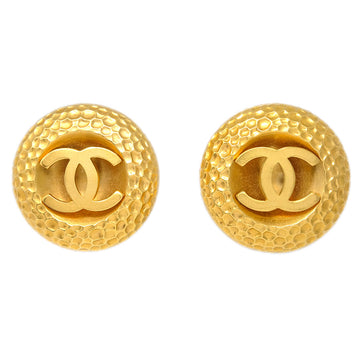 CHANEL Button Earrings Clip-On Gold 29 142093