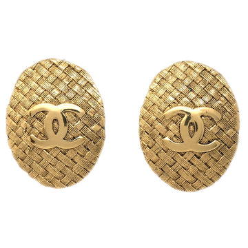CHANEL Oval Earrings Clip-On Gold 2904/29 112976