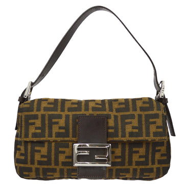 FENDI Brown Zucca Baguette Handbag 151792
