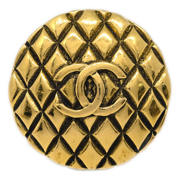CHANEL Quilted Brooch Pin Gold 25 123238