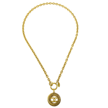 CHANEL Medallion Gold Chain Pendant Necklace 3842 123255