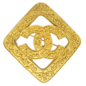 CHANEL Rhombus Brooch Pin Gold 94A 132718