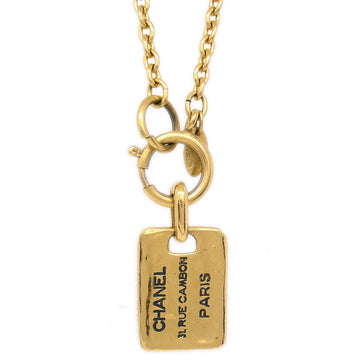 CHANEL Gold Chain Plate Pendant Necklace 123057