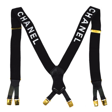 CHANEL Black Suspenders Small Good 123180