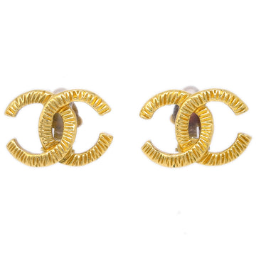 CHANEL Gold CC Earrings Clip-On 93P 132750
