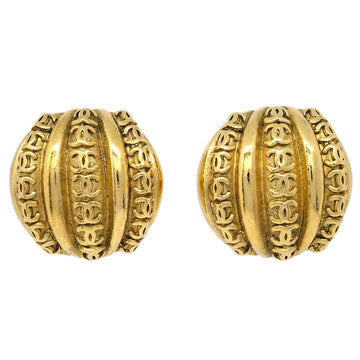 CHANEL Gold Button Earrings Clip-On 23 132751