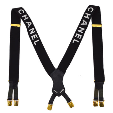 CHANEL Black Suspenders Small Good 112953