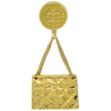 CHANEL Bag Brooch Pin Gold 95P 112341
