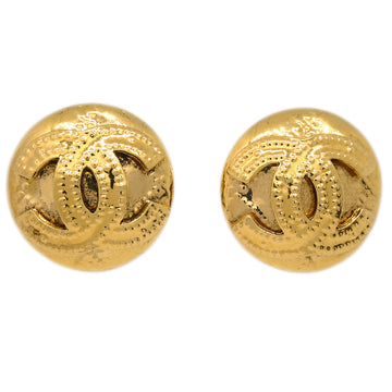 CHANEL Button Earrings Clip-On Gold 94P 123151