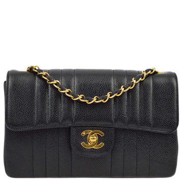 CHANEL Black Caviar Classic Flap Mademoiselle Chain Shoulder Bag 191002