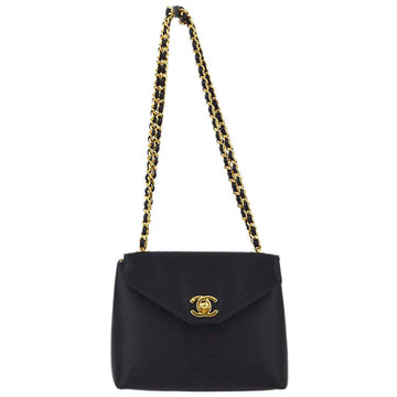 CHANEL Black Satin Chain Handbag KK90518