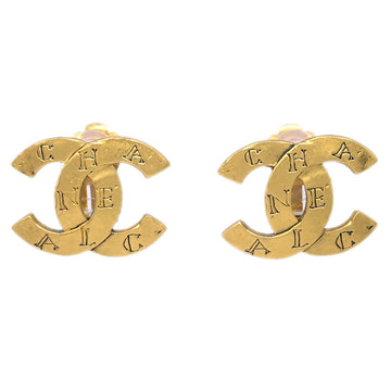CHANEL CC Earrings Clip-On Gold 99A 123461