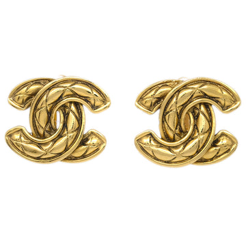 CHANEL Gold CC Earrings Clip-On 2459 132944