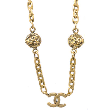 CHANEL Lion Gold Chain Pendant Necklace 133027