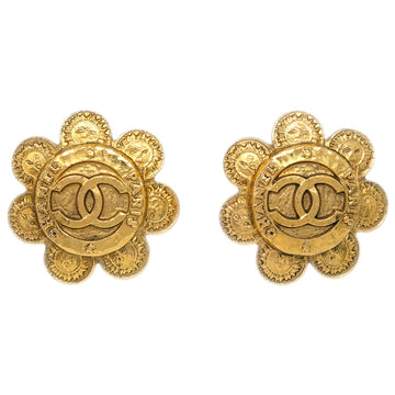 CHANEL Flower Earrings Clip-On Gold 2872/28 142882