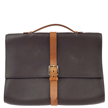 HERMES 2004 Brown Fjord Etriviere Briefcase Handbag KK91513