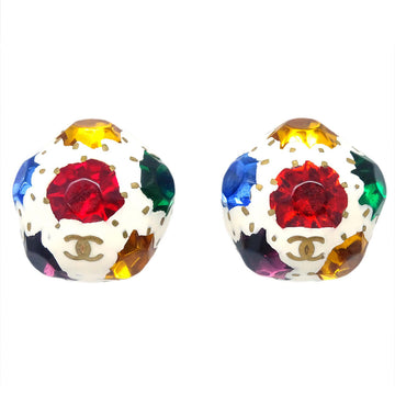 CHANEL Earrings Clip-On White 98P 112539