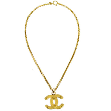 CHANEL CC Chain Pendant Necklace Gold 3067 142894