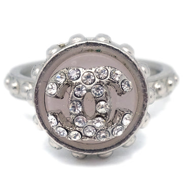 CHANEL Ring Rhinestone Silver #52 #12 02C 190834