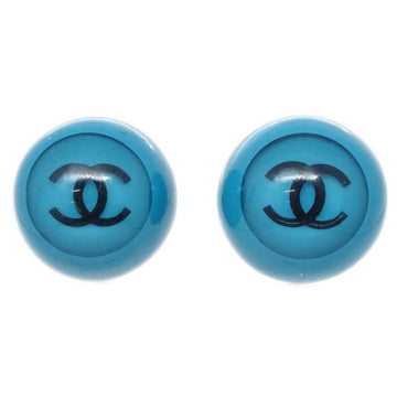 CHANEL Blue Button Earrings Clip-On 01P KK30065