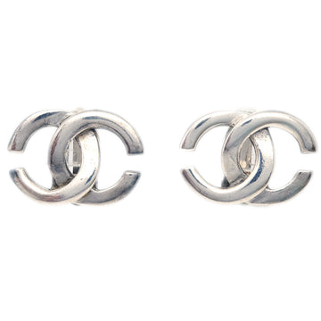 CHANEL CC Earrings Clip-On Silver 01P KK30404