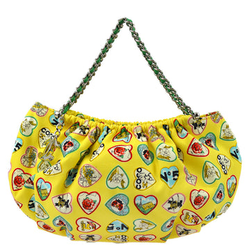 CHANEL 2006 Yellow Canvas Valentine Chain Handbag 161298