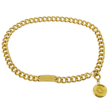 CHANEL Medallion Chain Belt Gold Small Good 113812