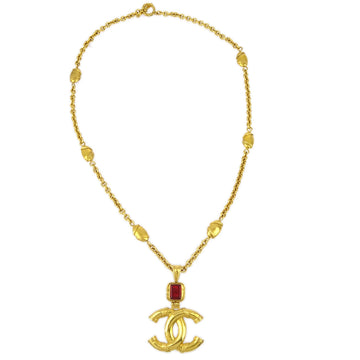 CHANEL Gripoix Gold Chain Pendant Necklace 94A 132919