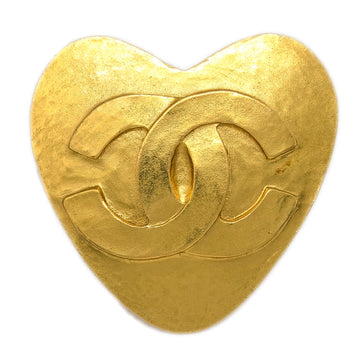 CHANEL Heart Brooch Gold 95P 191191