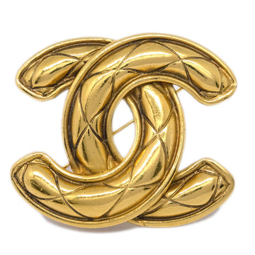 CHANEL Quilted CC Brooch Pin Gold 1152 191208